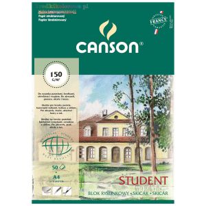 Blok rysunkowy Canson Student A4/50/150g